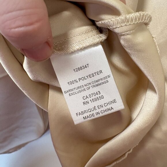 House of Harlow 1960 satiny long sleeve blouse cream crop lace bows Size L - Picture 9 of 12